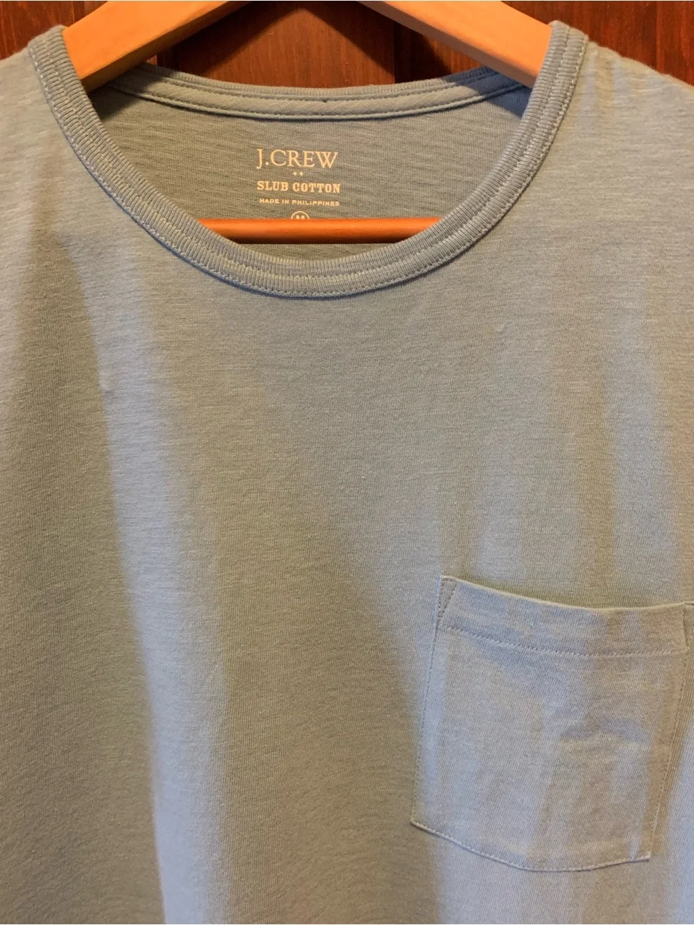 J. Crew Slub Cotton Pocket T-Shirt in Pale Blue (Medium)